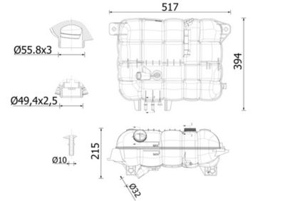 Expansion Tank, coolant MAHLE CRT 251 000S