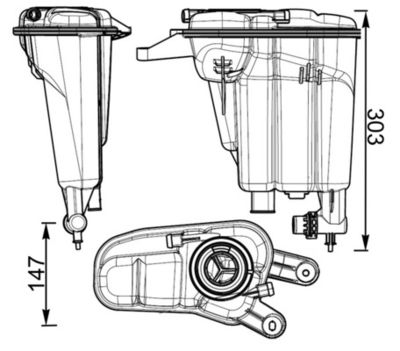 Expansion Tank, coolant MAHLE CRT 95 000S
