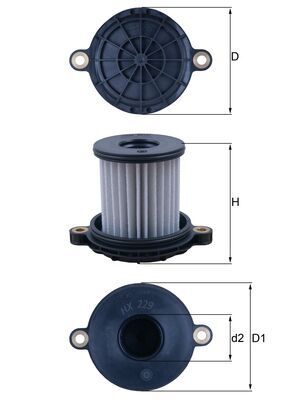 MAHLE HX 229 Hydraulic Filter, automatic transmission