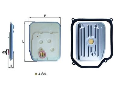Hydraulic Filter, automatic transmission MAHLE HX 147KIT1