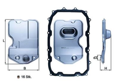 Hydraulic Filter, automatic transmission MAHLE HX 160KIT