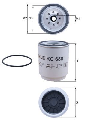 Fuel Filter MAHLE KC 688D