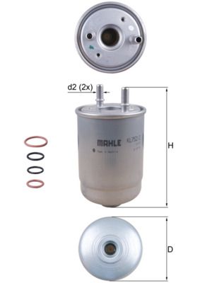 MAHLE KL 752/2D Fuel Filter