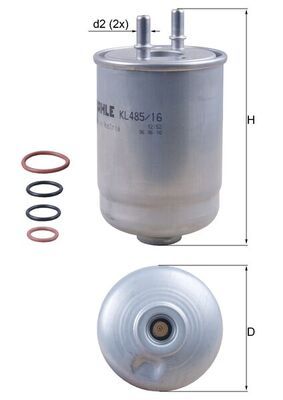 MAHLE KL 485/16D Fuel Filter