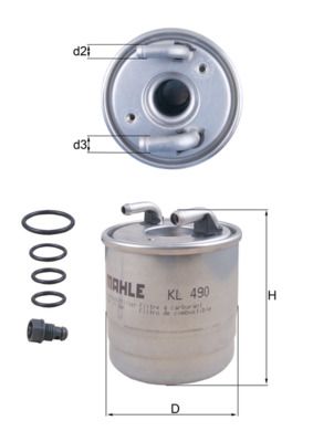MAHLE KL 490D Fuel Filter