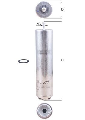 MAHLE KL 579D Fuel Filter