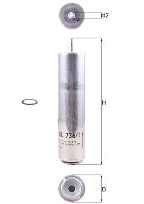 Fuel Filter MAHLE KL 736/1D