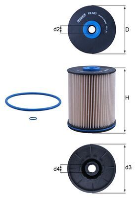 MAHLE KX 567D Fuel Filter