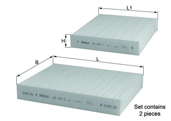 MAHLE LA 191/S Filter, cabin air
