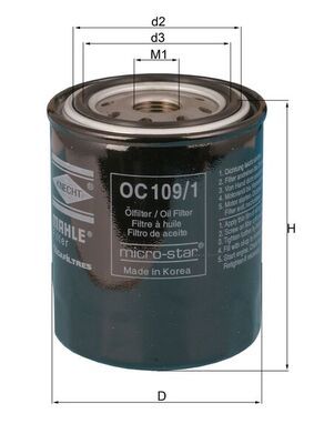 Oil Filter MAHLE OC 109/1