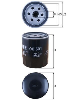 Oil Filter MAHLE OC 501