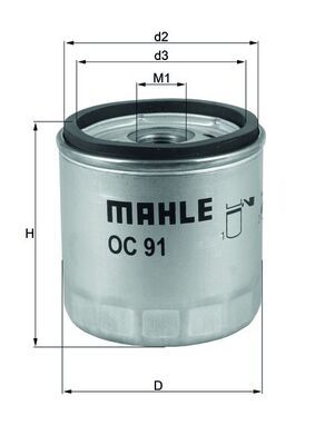 Oil Filter MAHLE OC 91D
