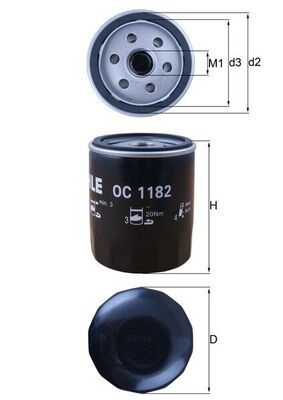 MAHLE OC 1182 Oil Filter
