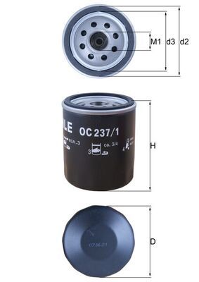 MAHLE OC 237/1 Oil Filter