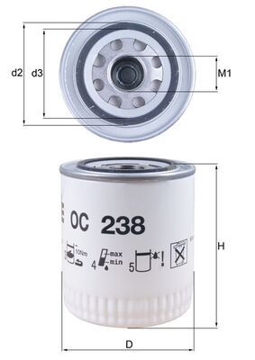 Oil Filter MAHLE OC 238