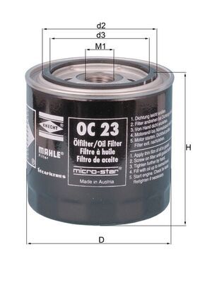 Oil Filter MAHLE OC 23 OF