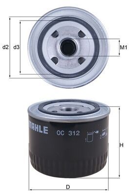 MAHLE OC 312 Oil Filter