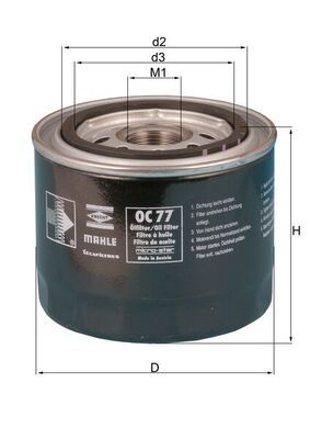 Oil Filter MAHLE OC 77