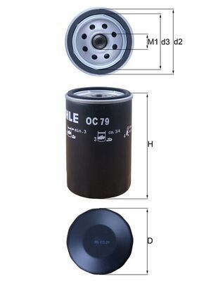 Oil Filter MAHLE OC 79