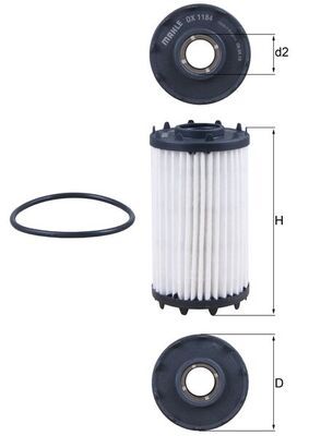 Oil Filter MAHLE OX 1184D