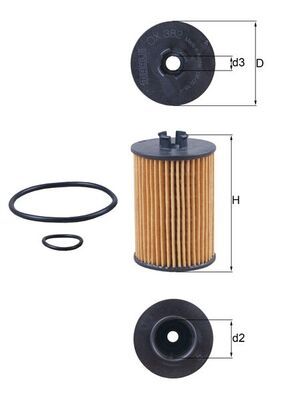 MAHLE OX 382D Oil Filter