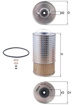 Oil Filter MAHLE OX 38D