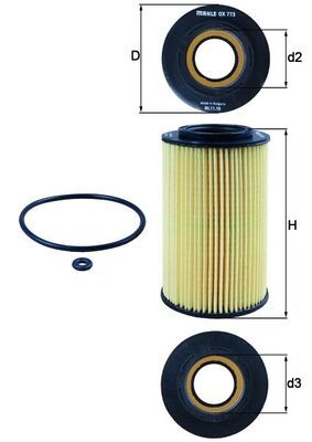 Oil Filter MAHLE OX 773D