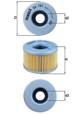 Oil Filter MAHLE OX 791