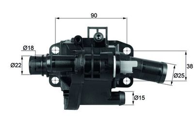 Thermostat, coolant MAHLE TH 41 83