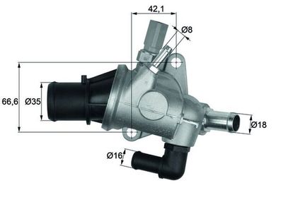 Thermostat, coolant MAHLE TI 154 88