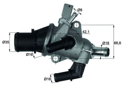 Thermostat, coolant MAHLE TI 158 83