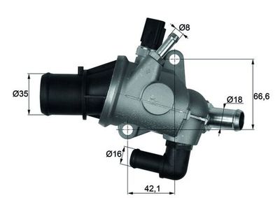 Thermostat, coolant MAHLE TI 163 88