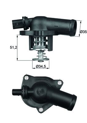 Thermostat, coolant MAHLE TI 17 109