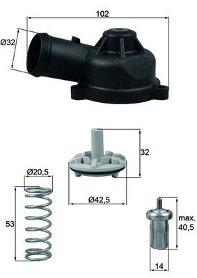 MAHLE TI 244 83D Thermostat, coolant