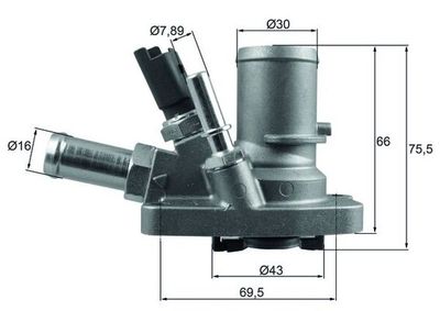 Thermostat, coolant MAHLE TI 258 80
