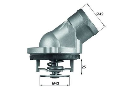 Thermostat, coolant MAHLE TI 45 87D