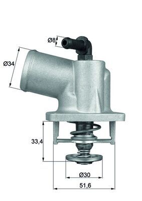 Thermostat, coolant MAHLE TI 55 92D
