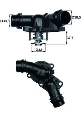 Thermostat, coolant MAHLE TM 13 97