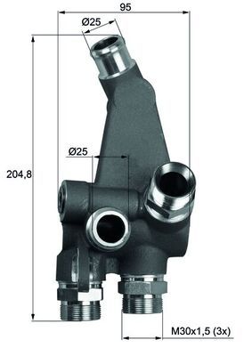 Thermostat, oil cooling MAHLE TO 3 83