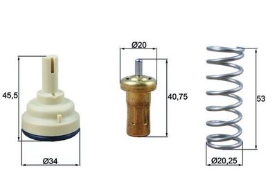Thermostat, coolant MAHLE TX 209 80D