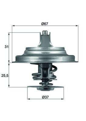 Thermostat, coolant MAHLE TX 25 71D