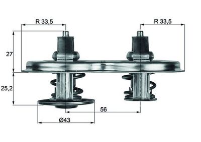 Thermostat, coolant MAHLE TX 33 75D