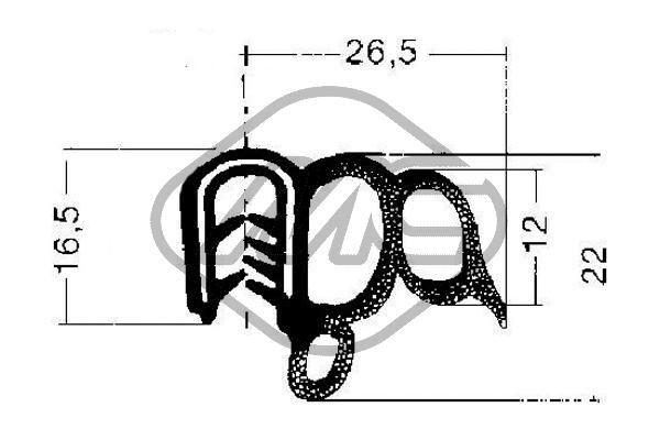 Metalcaucho 00774 Door Seal