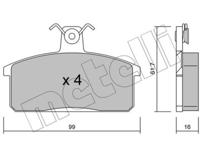 Brake Pad Set, disc brake METELLI 22-0026-0