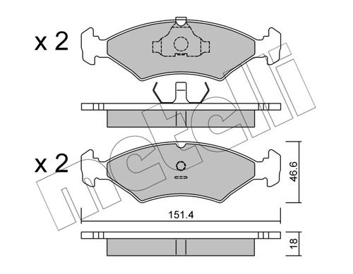 METELLI 22-0029-0 Brake Pad Set, disc brake