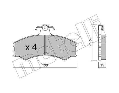 Brake Pad Set, disc brake METELLI 22-0031-1