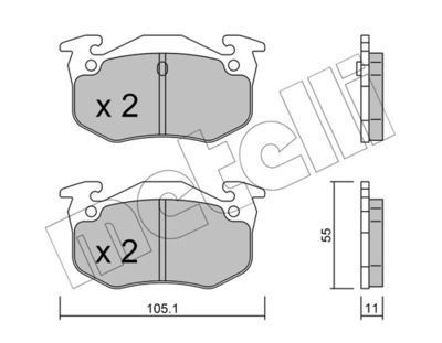Brake Pad Set, disc brake METELLI 22-0038-0