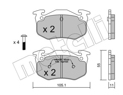 Brake Pad Set, disc brake METELLI 22-0038-1