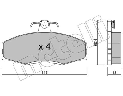 Brake Pad Set, disc brake METELLI 22-0039-0