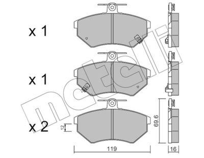 Brake Pad Set, disc brake METELLI 22-0050-5